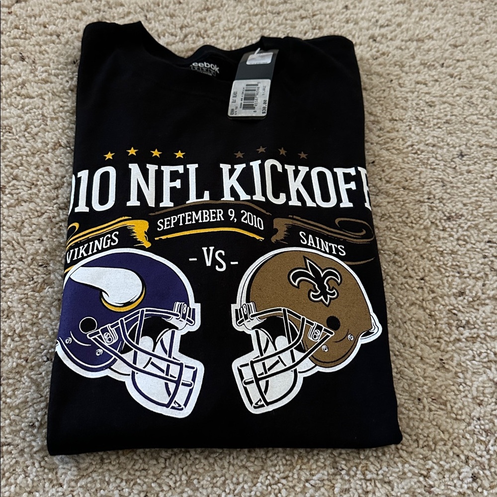NFL kickoff shirt Vikings Saints 2010 Reebok extra large